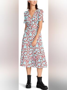 Betsey Johnson Strawberry Fields Cotton Voile Midi Dress Size M